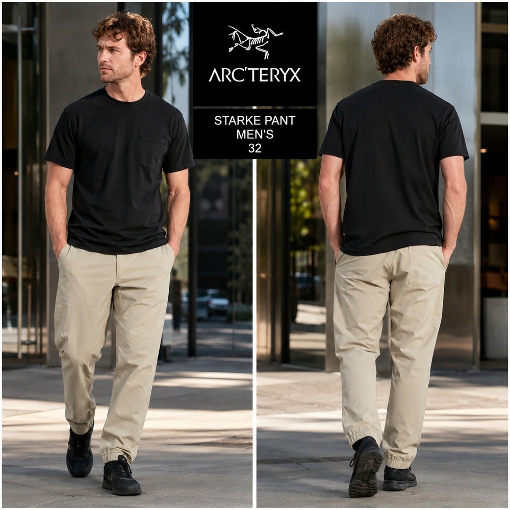 Arcteryx Starke Pant Mens 32 Tan Khaki Technical Urban Commuter Trousers 20936